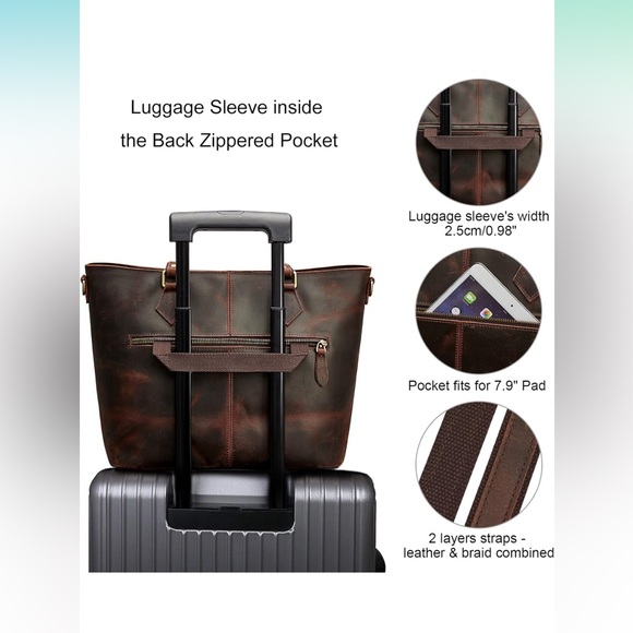 S-Zone distressed leather tote - NWOT - never worn! - Picture 4 of 14